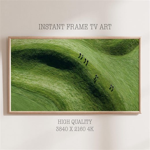Aerial Golf Course Art, Minimalist Green Landscape TV Wallpaper (digital Download) - Etsy