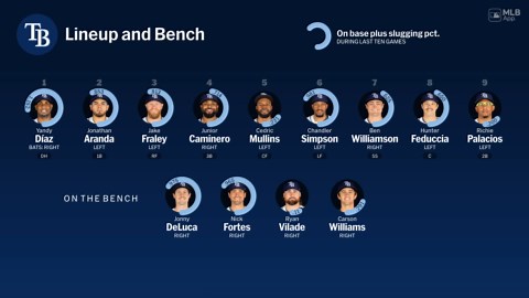 Bench availability for Tampa Bay, April 4 vs Twins