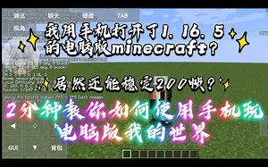 胎教级教学！2分钟教你如何使用手机玩JAVA版我的世界！学不会你来打我！