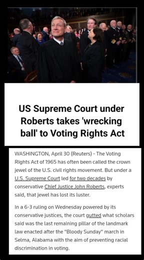 US Supreme Court under Roberts takes 'wrecking ball' to Voting Rights Act