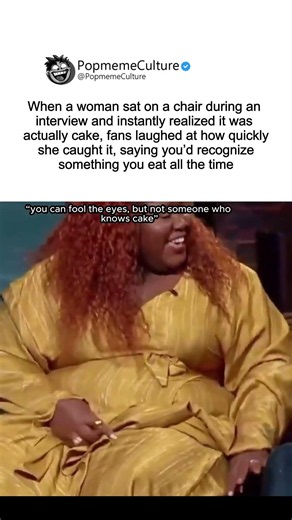 Woman instantly recognizes a cake chair during interview like her dessert instincts kicked in #cake