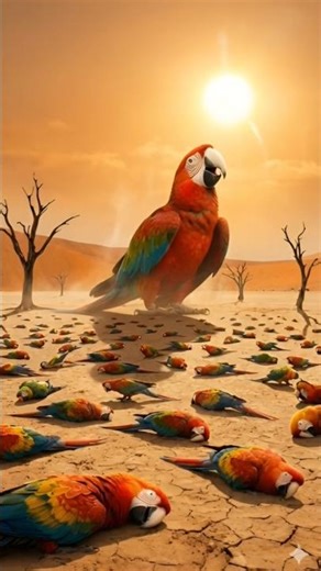 The big parrot saved the lives of all the parrots by building an ice house #parrot #shorts #ai #sad