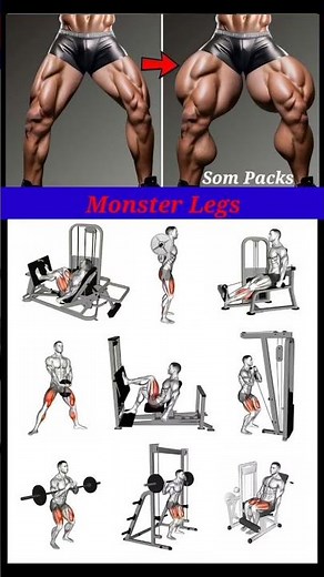 Top 9 Leg Exercises to Build Big Thighs & Glutes 💪 #legworkout #gymworkout #sports