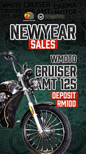 Darma Motor Sdn Bhd | WMOTO CRUISER AMT 125 🔥 New Year Sales kini bermula! Cruiser automatik yang senang untuk harian: ✔️ AMT – tak perlu tukar gear ✔️ Tunggang... | Instagram