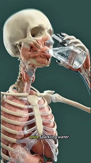 Water touches stomach → inside reaction 💦 . #sparklingwater #healthylifestyle #learnontiktok #humanbody #nutritiontips