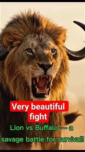 Lion vs Buffalo Brutal Fight | BeastClashTV.Z #Shorts