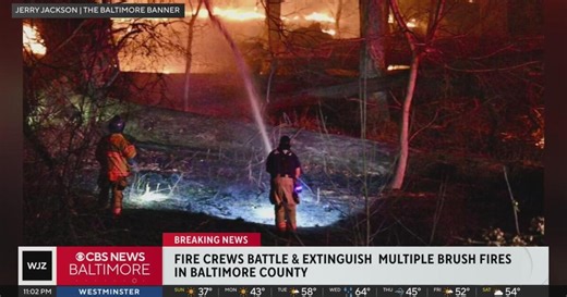 Fire crews battle, extinguish multiple brush fires in Baltimore County amid windy weekend