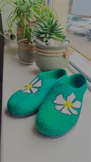 Handmade felted wool slippers on Instagram