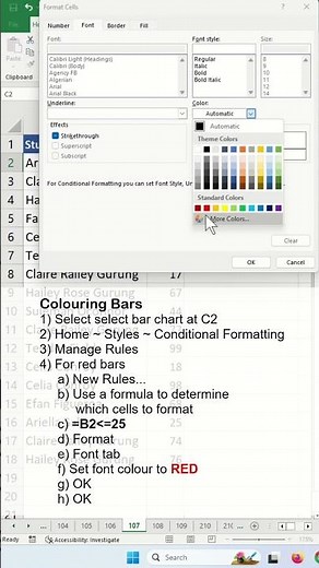 How to change bar graph colors in excel based on value - Excel Tips and Tricks #shorts