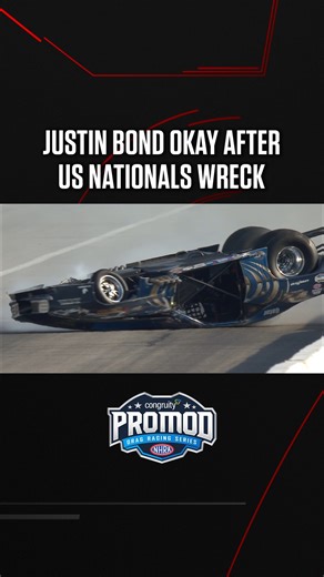 67K views · 745 reactions | Not only is Justin Bond okay after his top end incident during Pro Mod's Friday qualifier at the NHRA US Nationals, he was back in a spare car this morning and laid down a 5.82 after today's two sessions. Video courtesy NHRA Communications #NHRA #FloDragRacing | FloDragRacing | Facebook
