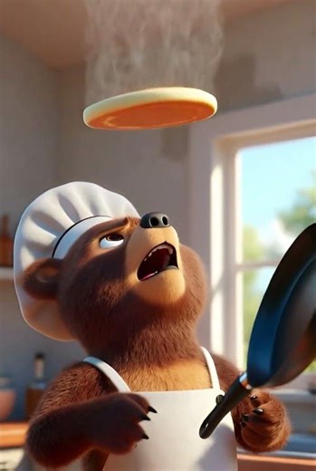 He thought he was a pro chef... 🥞💀 #animatedsnap #pixarstyle #funny #cartoon
