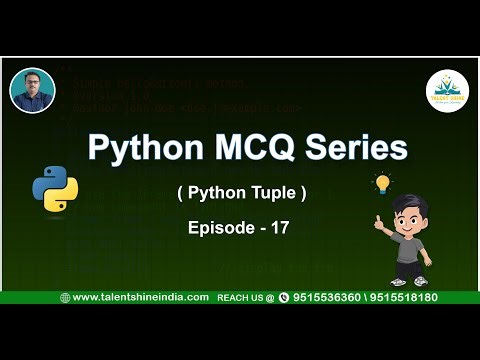 Python MCQ Series !! Python Tuple