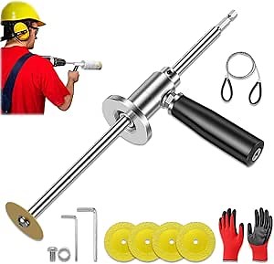 Inside Pipe Cutter for PVC Pipe with Handle, Internal/Inside PVC Pipe Cutter with Adjustable Depth Setting, 7 Inch Adjustable Cutting Depth for 1-1/2 Inch to 8 Inch PVCPipe (1 SET)