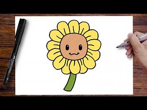 How To Draw A Cute SUNFLOWER Easy Step-by-step Drawing Tutorial
