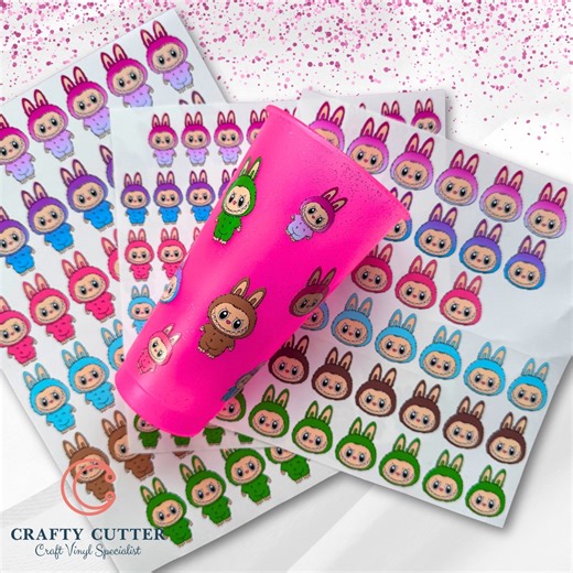 ✨ Labubu Stickers = Instant Vibes! ✨ 6 colours.. 2 designs.. 2 sizes for each design 🎨🌈 Pre-cut & ready to go.. Just peel & stick! 💖 #stickers #labubuthemonsters #coldcups #CustomMade #glittertumblers #craftvinyl #cricutmade #printandcut #vinylcrafts #cricutcrafts | Crafty Cutter Limited