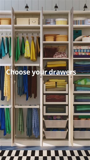 Meet the IKEA PAX wardrobe system — fully customisable to your needs and designed to maximise every inch of your space. Whether it’s tall walls, narrow widths, shared bedrooms or tricky layouts, PAX adapts to homes that don’t follow the rulebook. Modular by design, you can mix and match frames, doors and interiors to create a wardrobe that fits your clothes, your lifestyle and the way you live today and tomorrow. Because as life changes, your wardrobe can too. Endlessly flexible. Smartly designe