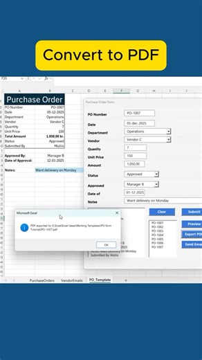 𝗝𝗮𝗰𝗼𝗯 | Systems & Automation Specialist on Instagram: "Do you want a Purchase Order Form Tutorial? Delivery of purchase orders, convert as pdf and send to email. Comment “TUTORIAL” if you want me to make a tutorial."