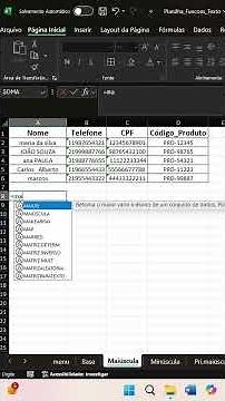 Como deixar TODO TEXTO em MAIÚSCULA no Excel