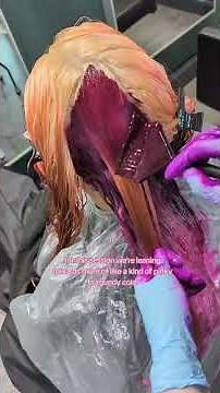 session 2 of removing black box dye from my clients hair and dyeing it burgundy/pink wyt? 😜
