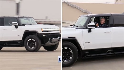President Biden Speeds in New Electric Hummer, Faster Than His Corvette
