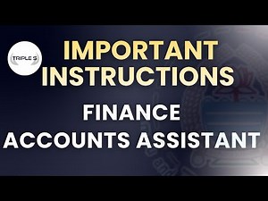 Important Instructions - Finance Accounts Assistant Aspirants ‪@TripleSClasses‬