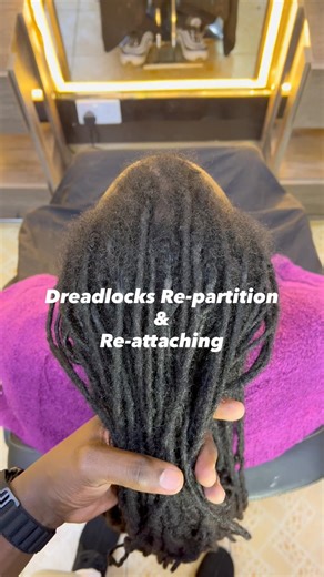 Combing out Dreadlocks, Parting & Reattaching. #dreadlocks #locsinterlockingcrochetdreads #locs
