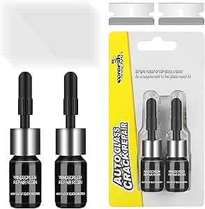 Windshield Repair Kit, Car Glass Repair Kit Windshield, Windshield Crack Repair Resin Auto Windshield Repair for Fixing Chips and Star-Shaped Cracks, Nano Windshield Chip Repair Kit(2 PCS)