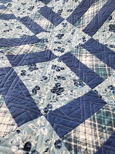 Handmade Cotton Lap Quilt Blue Floral (46x61 Inches) - Etsy