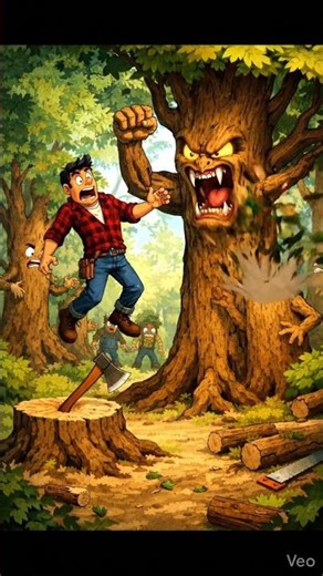 Don't Mess With Mother Nature! 😡🌲🪓 #Shorts #actionscene #aishorts