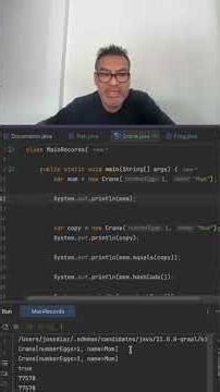 Cuando creas un record, el compilador te da código común para usar. Mira el video. # Java