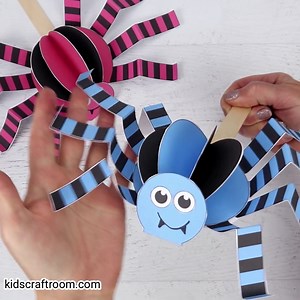 2.5K views · 15 reactions | Walking Spider Puppets are super fun and are easy to make with the printable template! Get your printable here: https://kidscraftroom.com/walking-spider-puppet-craft/ | Kids Craft Room | Facebook