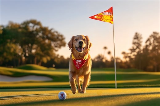 Fireball Whisky trained canine caddies to sniff out Fireball-scented golf balls, and you can book a tee time with them
