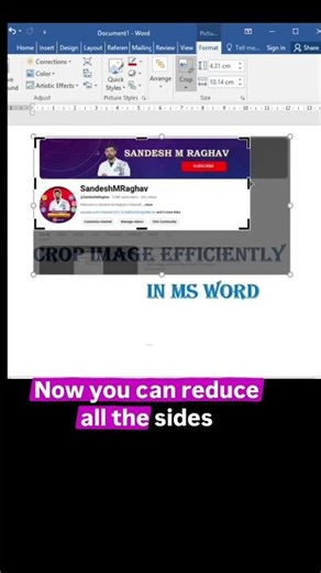 Crop image in Word #shorts #msword #tools