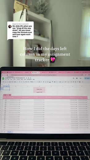Create a Days Left Column in Your Assignment Tracker