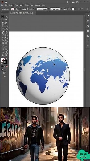 How to Design a 3D Globe Map in Adobe Illustrator | Easy Vector Tutorial