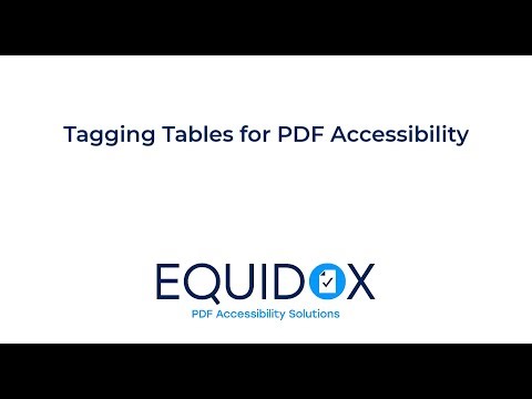Tagging Tables for PDF Accessibility AD