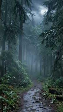 Bosque Nocturno con Lluvia | Relajación Profunda y Paz Natural 🌧️