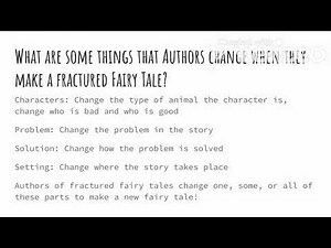 Unit 8: Fractured Fairy Tales