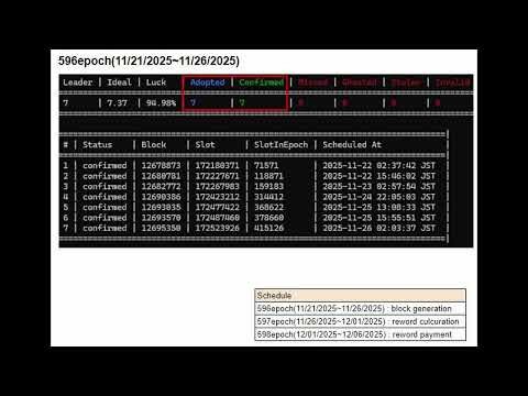 Block Generation Report for 596 Epoch (11/21/2025 ~ 11/26/2025)