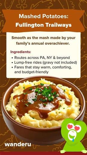 Wanderu on Instagram: "Soft seats, smooth vibes, small potato fares. @fullingtonautobus delivers. 🥔 🥔 #groundtravel #bustravel #traintravel #wanderu #groundtransportation #bus #train #travel #thanksgiving #thanksgivingtravel"