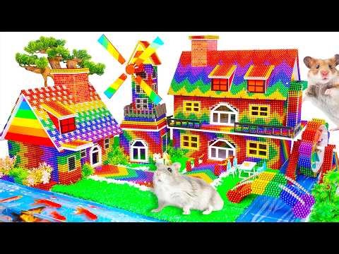 Build Modern Contemporary Mud Villa And Water Slide To Underground Swimming Pool - Magnet Balls 🖖🖖