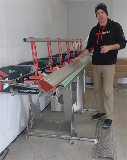 I had a customer email saying he has been having a hard time fiding a portable brake that could handle bending 2 layers thick of 26ga steel 10' long to bend gable F trims. He has been using other brands of brakes and the 2 layer thick was the one bent that prevents him to complete some of those bends. He was wondering if ours could do it so obviously we put it to the test! His comment after i sent him the video; I'm impressed. we strive to impress each and every one through innovation/quality an