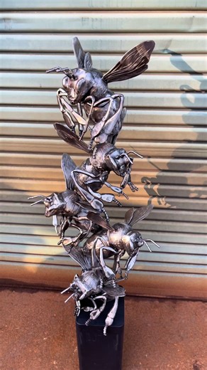 Metamorphosis of Bees in Flight Sculpture