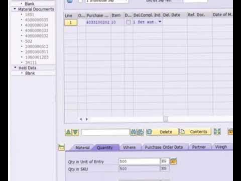 SAP Tutorial #5 How to use MIGO (goods receipt)