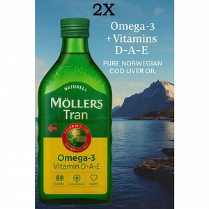 Möller's Norwegian Cod Liver Oil: Omega-3, Vitamins D A E, Natural Flavor, 2x500ml - Etsy
