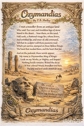 Ozymandias by Percy Bysshe Shelley English Literature Poems #everyonehighlights #followerseveryone