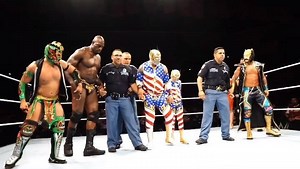 Sin Cara and his son had the honor of welcoming first responders to the ring at WWE El Paso. #ElPasoStrong | WWE