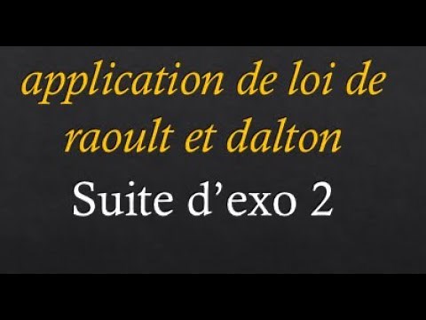 loi de dalton et de raoult
