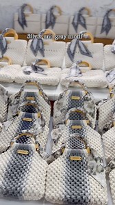 Silver/gray color palette 🩶🤍 #handmadebag #macramebag #weddingtheme #handcrafted #handmade | Nudos Del Norte