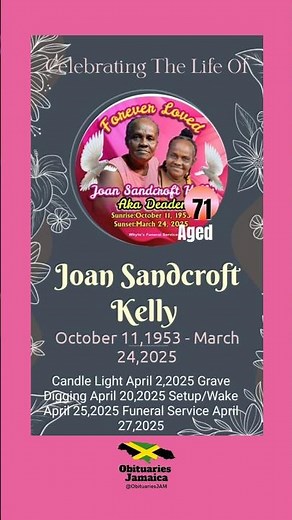 Joan Sandcroft Kelly | Obituaries Jamaica #Obituaries #Jamaica #obituariesjm
